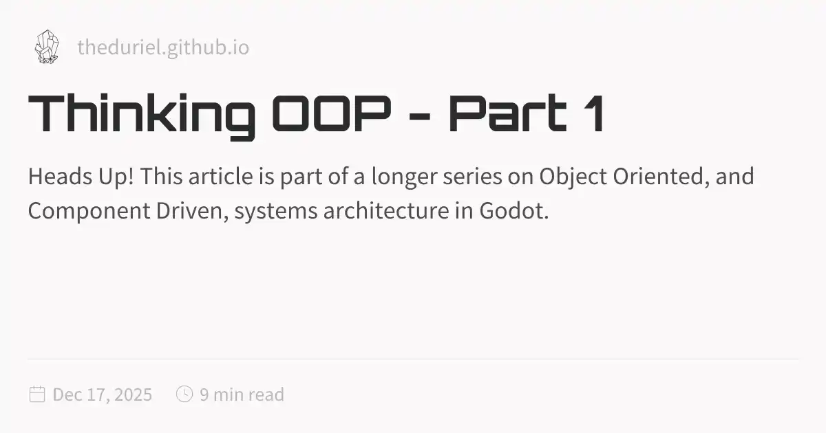 Thinking OOP - Part 1