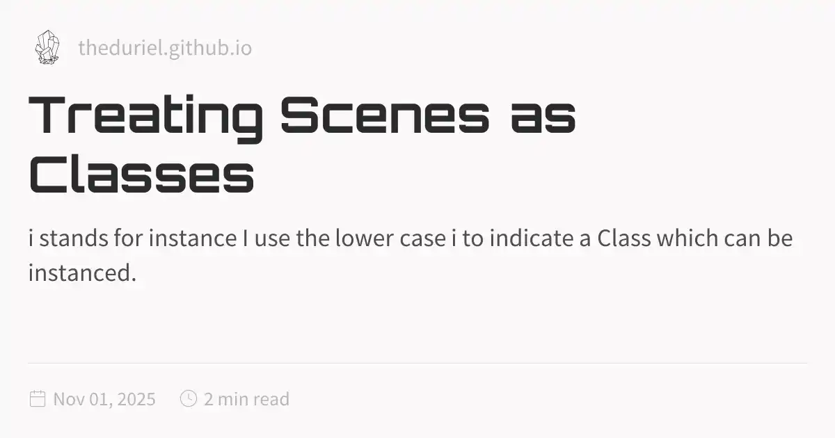Treating Scenes as Classes